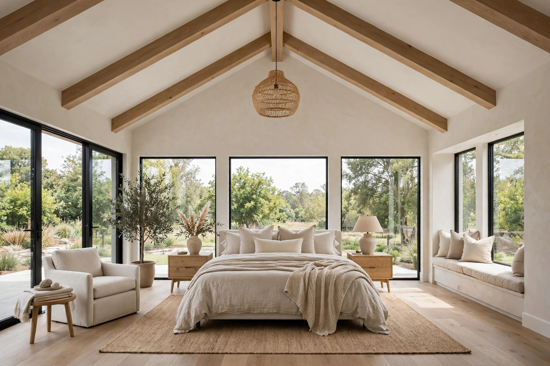 Primary suite addition with vaulted ceiling