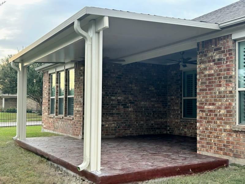 White aluminum patio cover