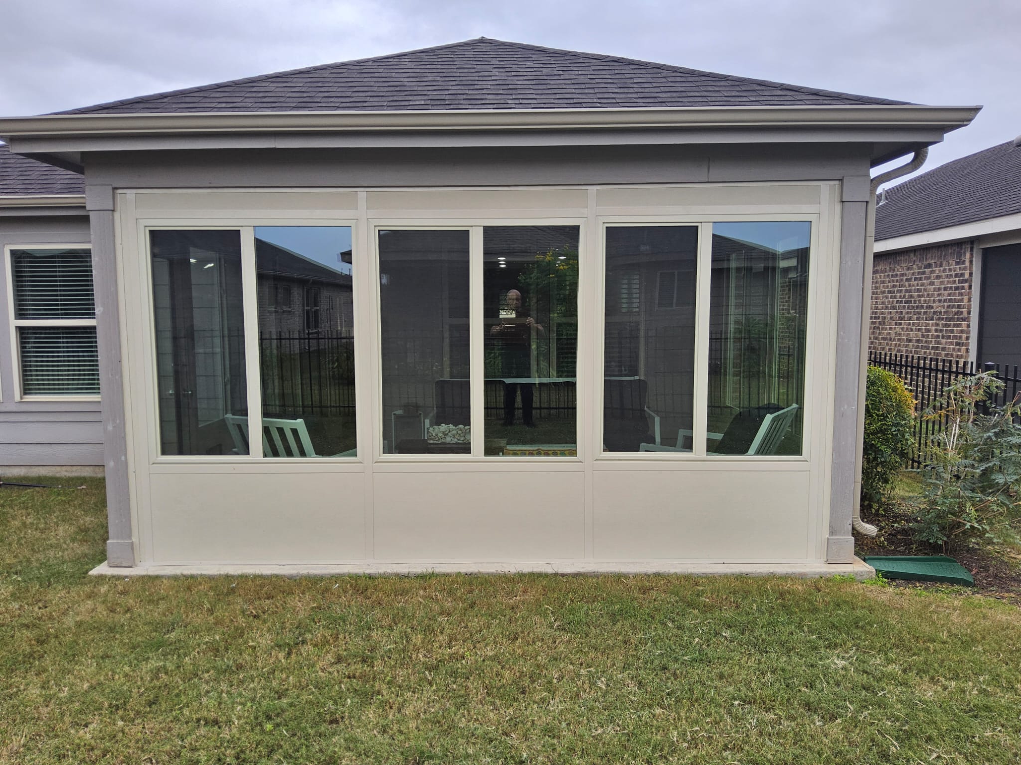 Sunroom with glass walls